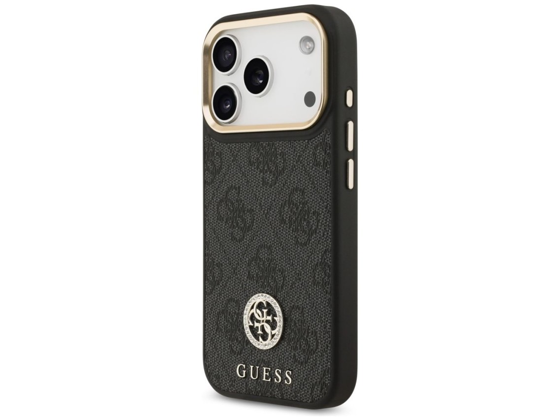 Capa Guess 4G Strass Logo MagSafe para iPhone 17 Pro - preta