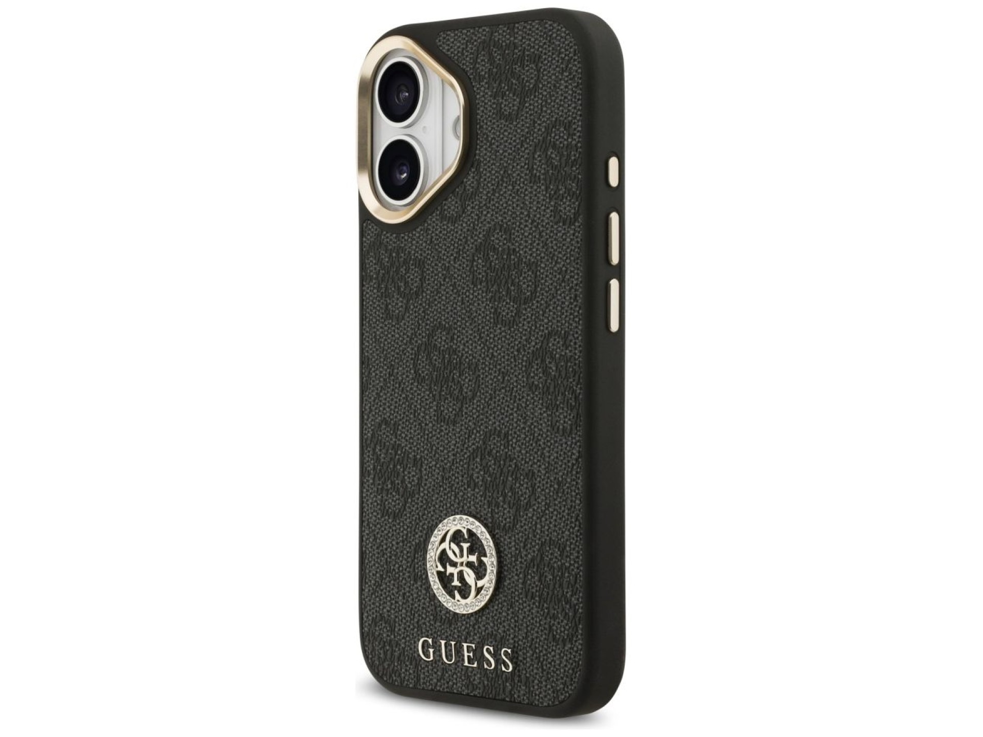 Capa Guess 4G Strass Logo MagSafe para iPhone 17 - preta