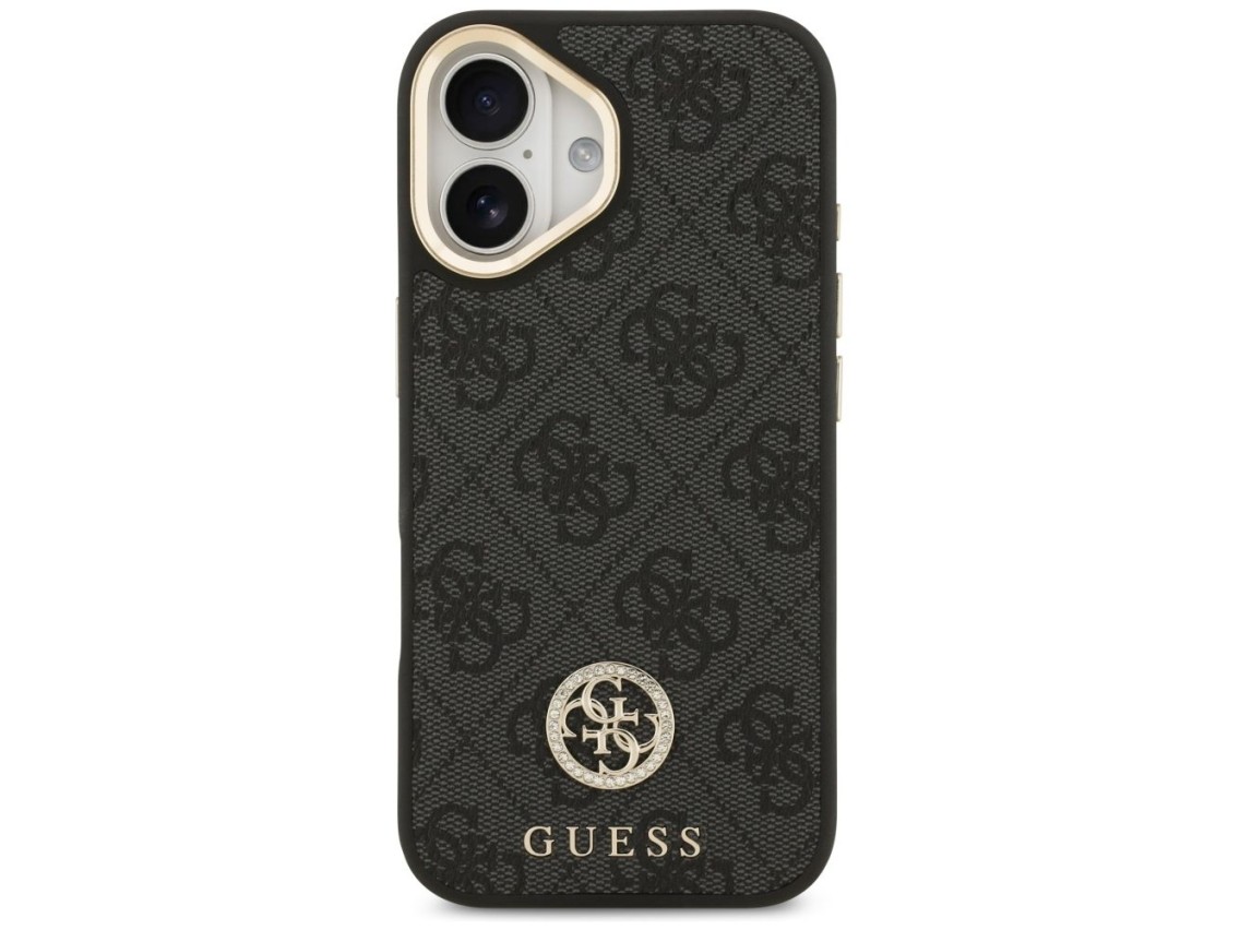Capa Guess 4G Strass Logo MagSafe para iPhone 17 - preta