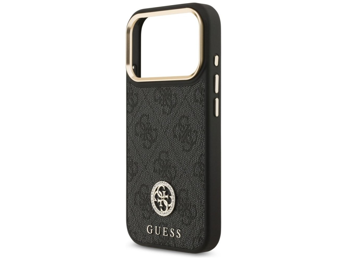 Capa Guess 4G Strass Logo MagSafe para iPhone 17 Pro - preta