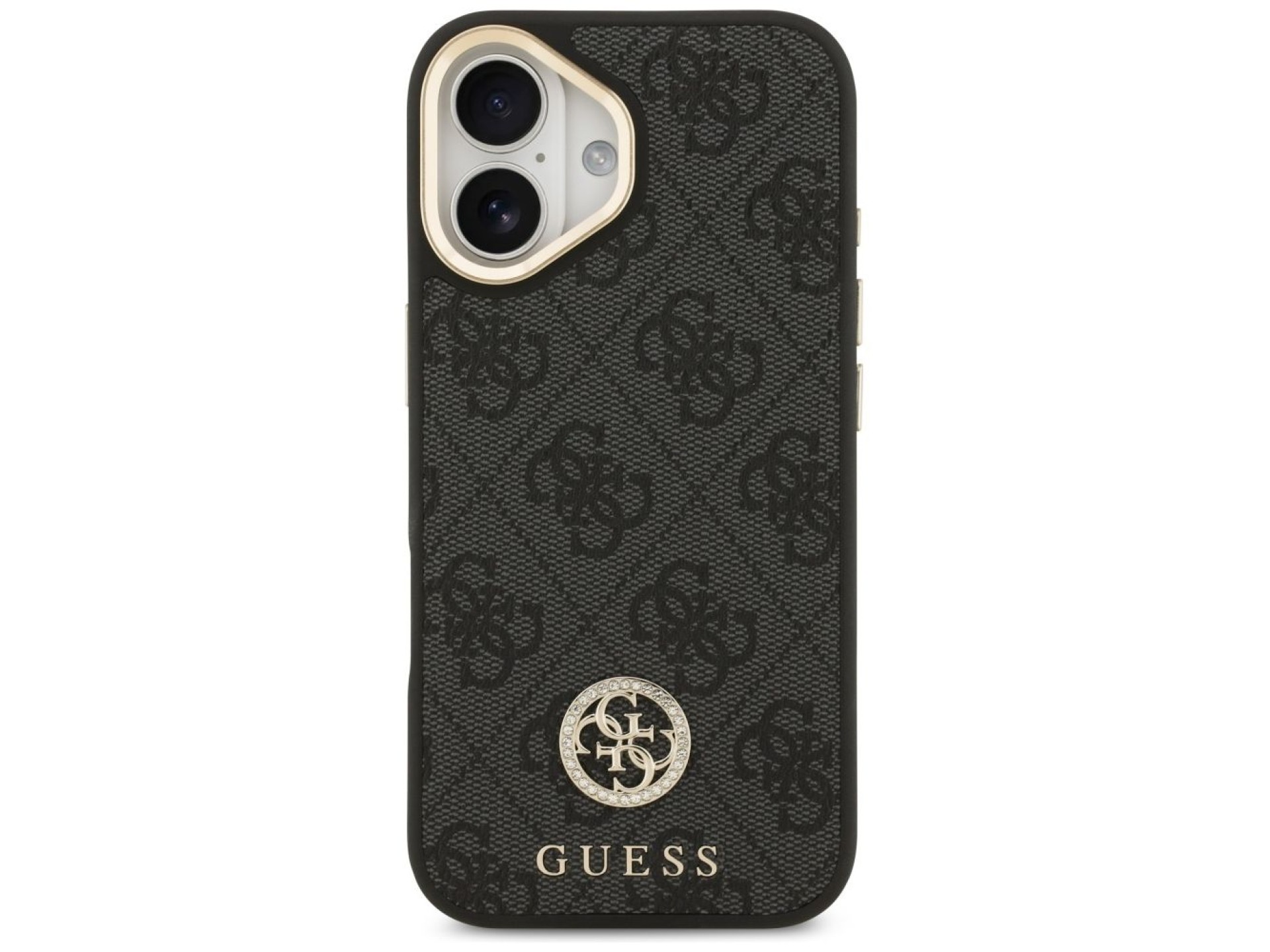 Capa Guess 4G Strass Logo MagSafe para iPhone 17 - preta