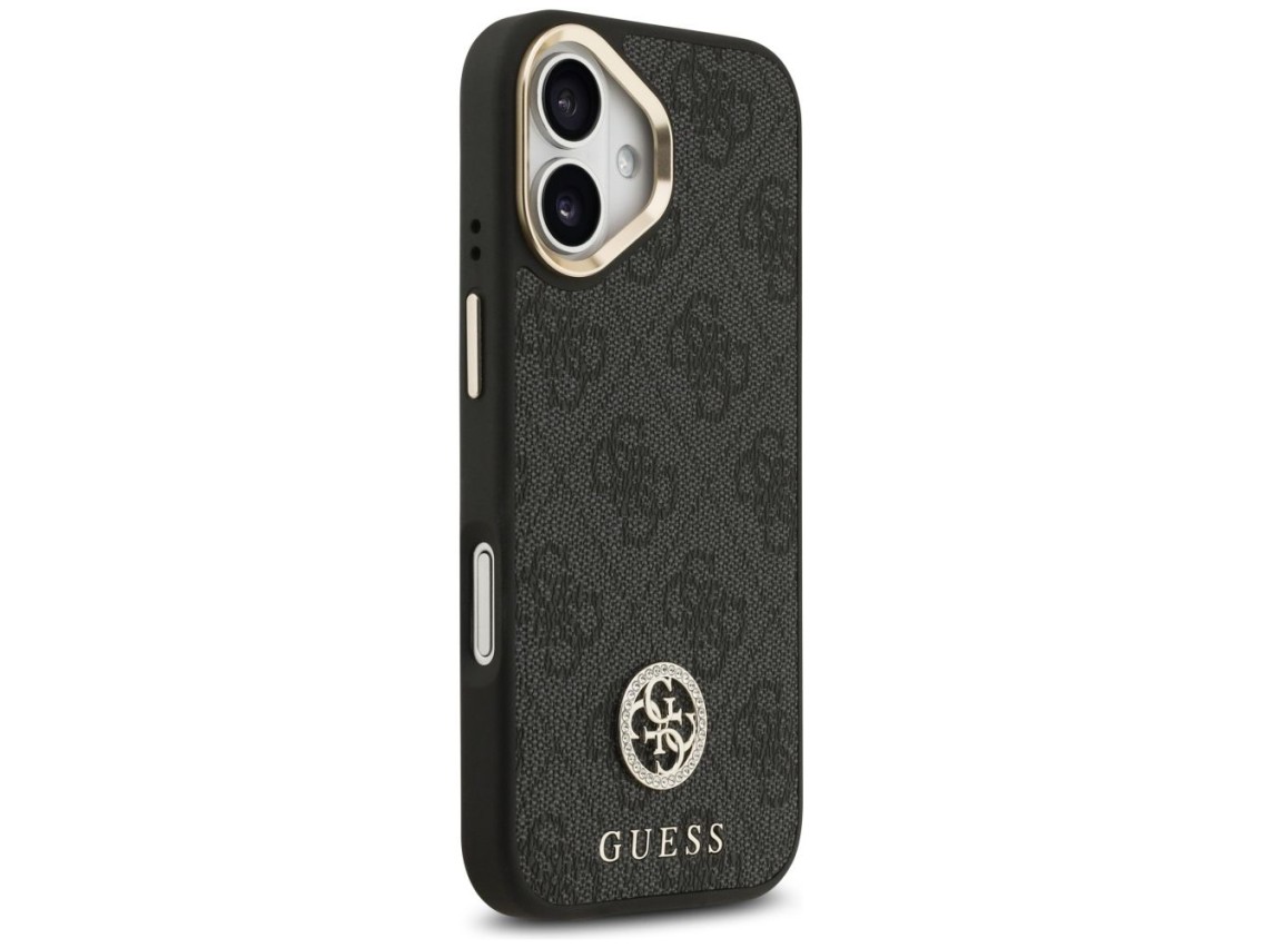 Capa Guess 4G Strass Logo MagSafe para iPhone 17 - preta