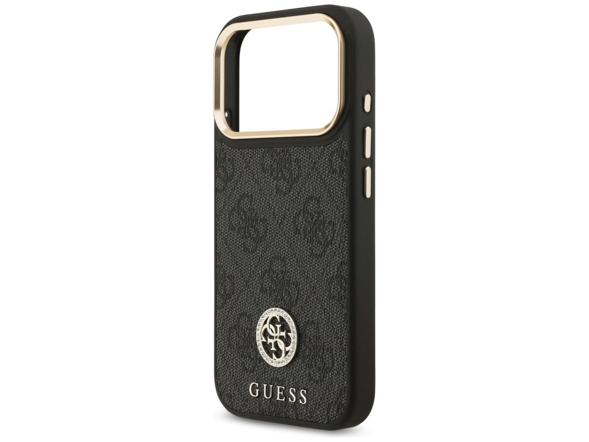 Capa Guess 4G Strass Logo MagSafe para iPhone 17 Pro - preta
