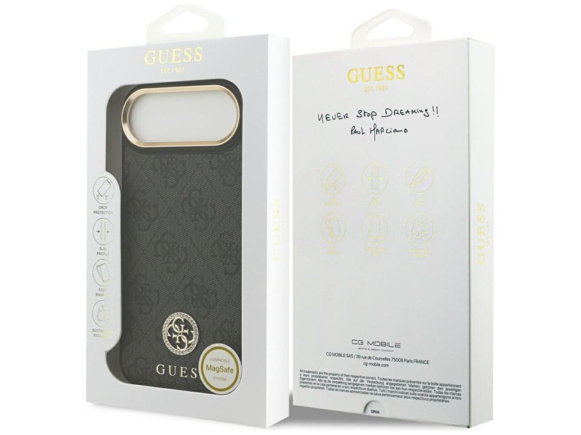Funda Guess 4G Strass Logo MagSafe para iPhone Air - negra