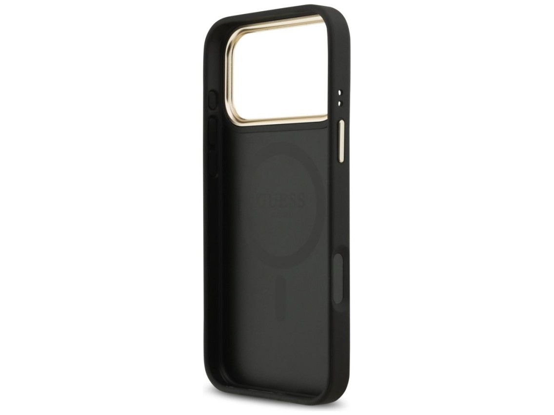 Capa Guess 4G Strass Logo MagSafe para iPhone 17 Pro Max - Preta