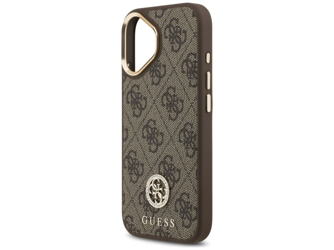 Funda Guess 4G Strass Logo MagSafe para iPhone 17 - marrón