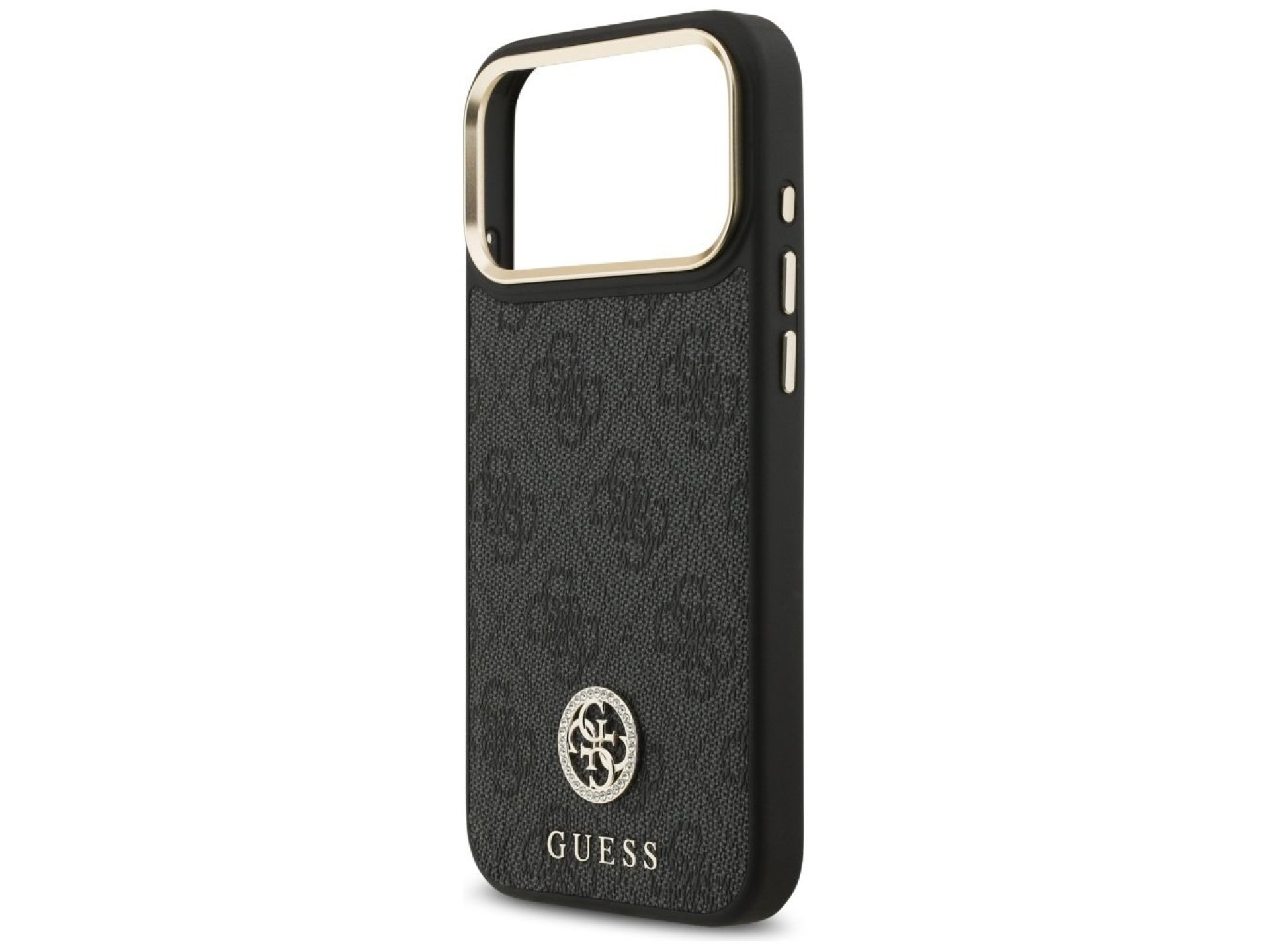 Capa Guess 4G Strass Logo MagSafe para iPhone 17 Pro Max - Preta