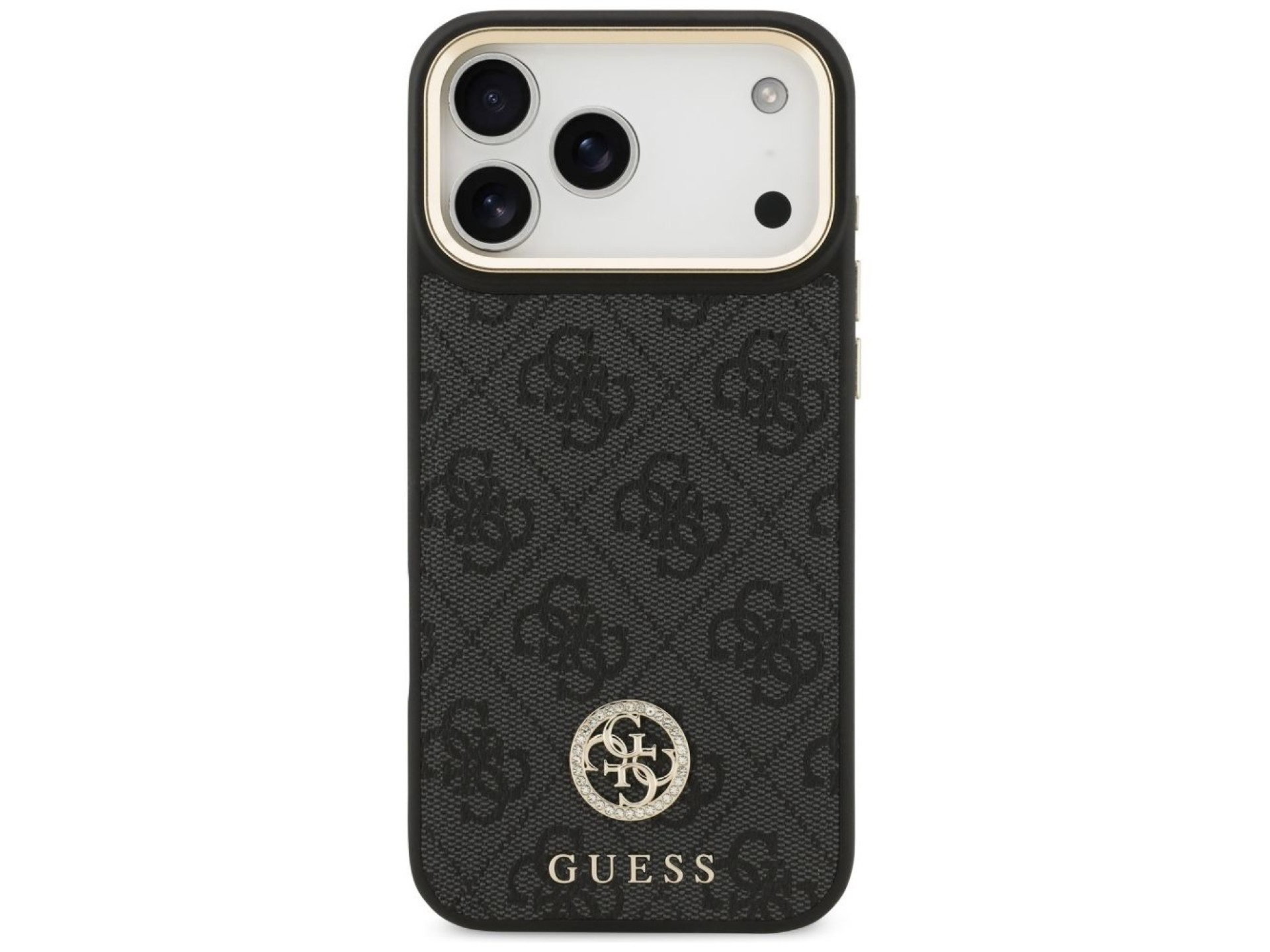 Capa Guess 4G Strass Logo MagSafe para iPhone 17 Pro Max - Preta