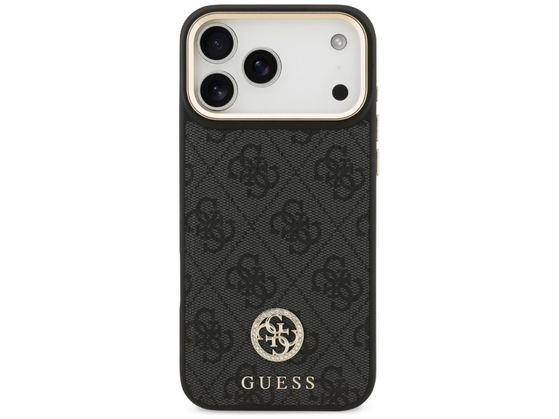 Capa Guess 4G Strass Logo MagSafe para iPhone 17 Pro Max - Preta