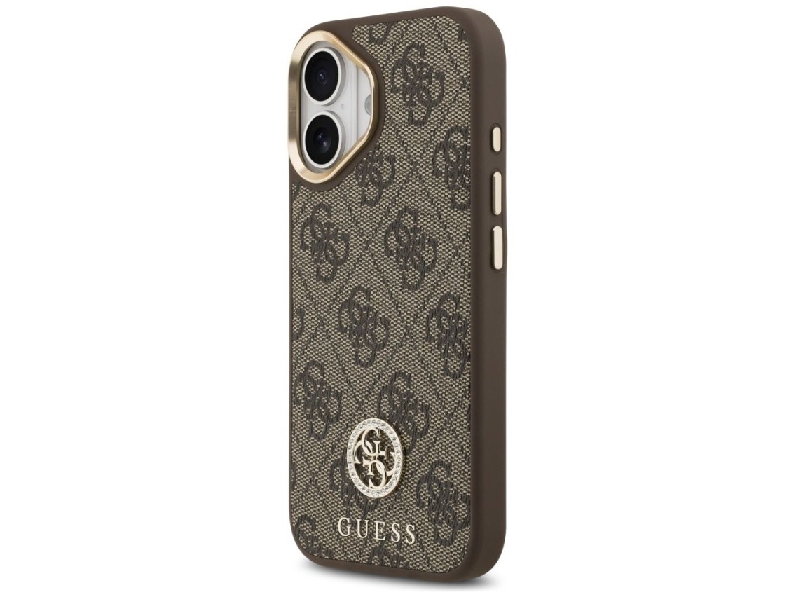 Funda Guess 4G Strass Logo MagSafe para iPhone 17 - marrón