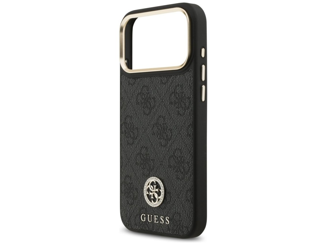 Capa Guess 4G Strass Logo MagSafe para iPhone 17 Pro Max - Preta