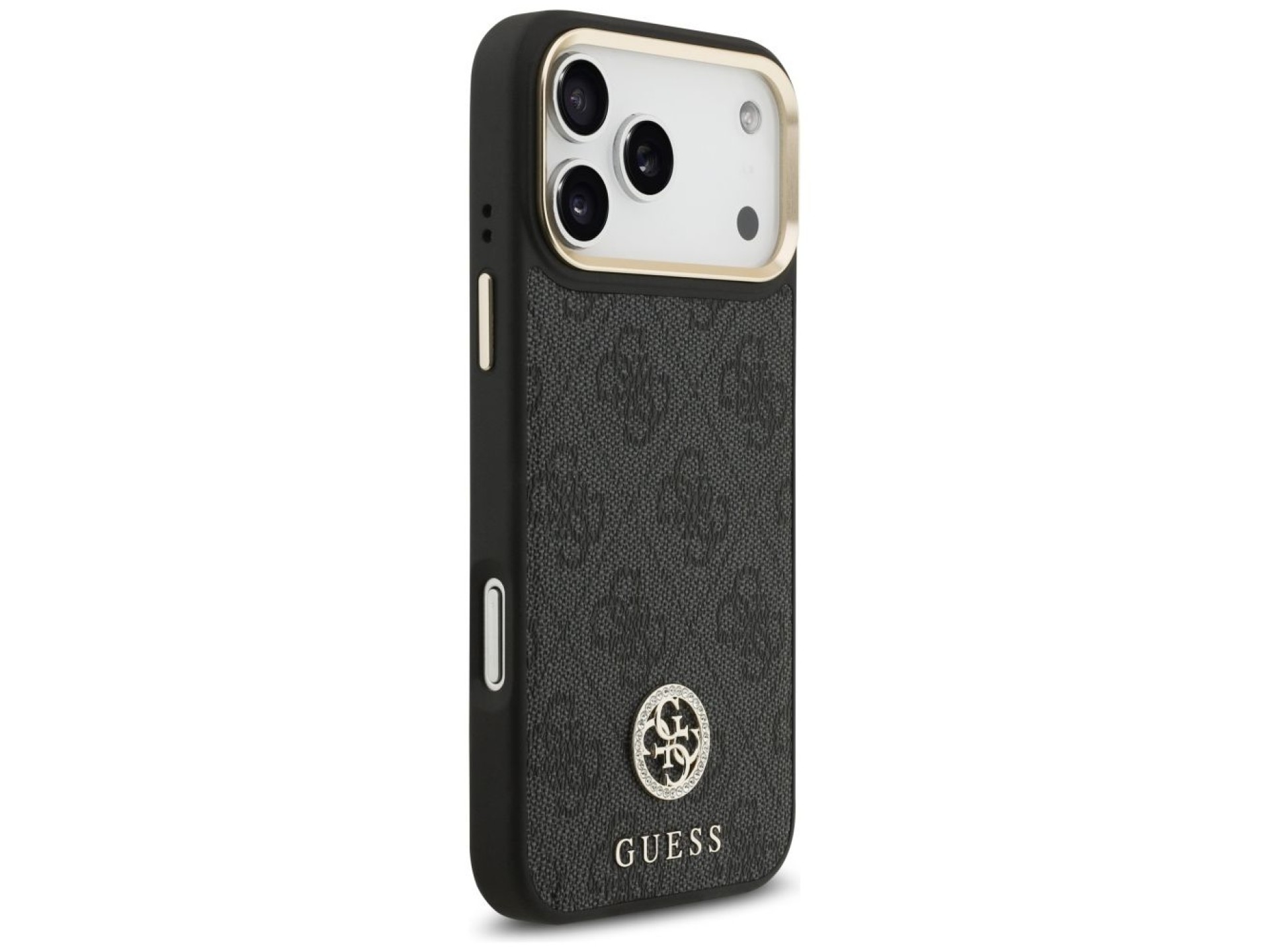 Capa Guess 4G Strass Logo MagSafe para iPhone 17 Pro Max - Preta