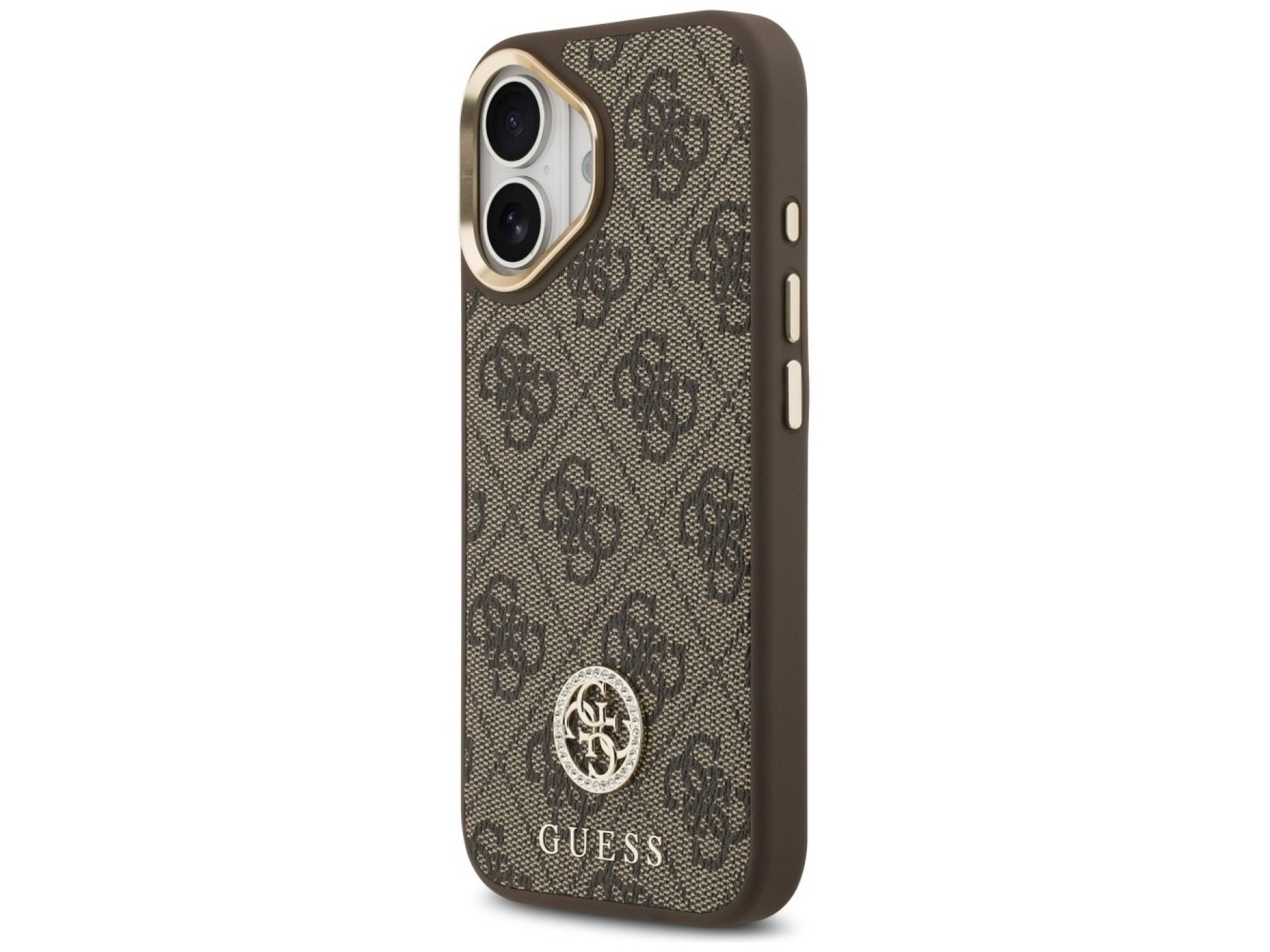 Funda Guess 4G Strass Logo MagSafe para iPhone 17 - marrón