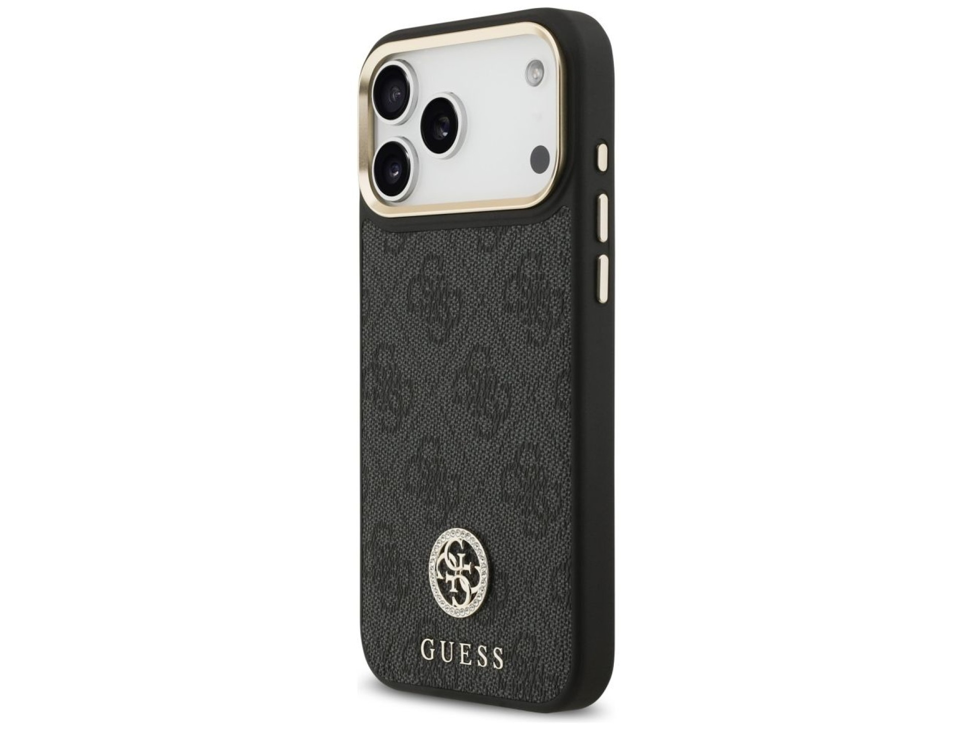 Capa Guess 4G Strass Logo MagSafe para iPhone 17 Pro Max - Preta