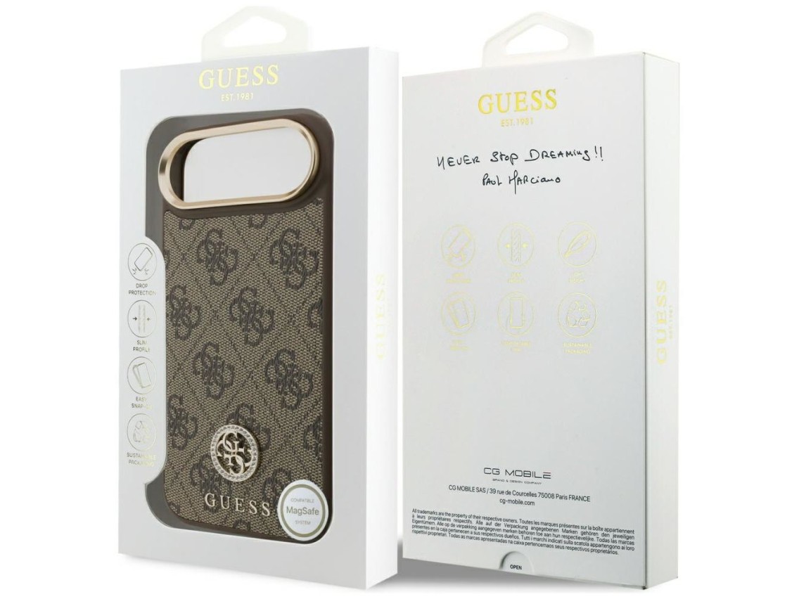 Funda Guess 4G Strass Logo MagSafe para iPhone Air - Marrón