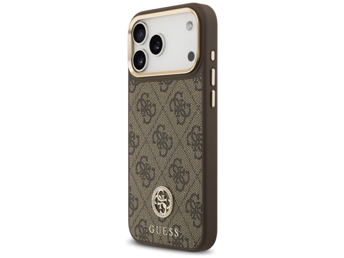 Capa Guess 4G Strass Logo MagSafe para iPhone 17 Pro Max - Marrom