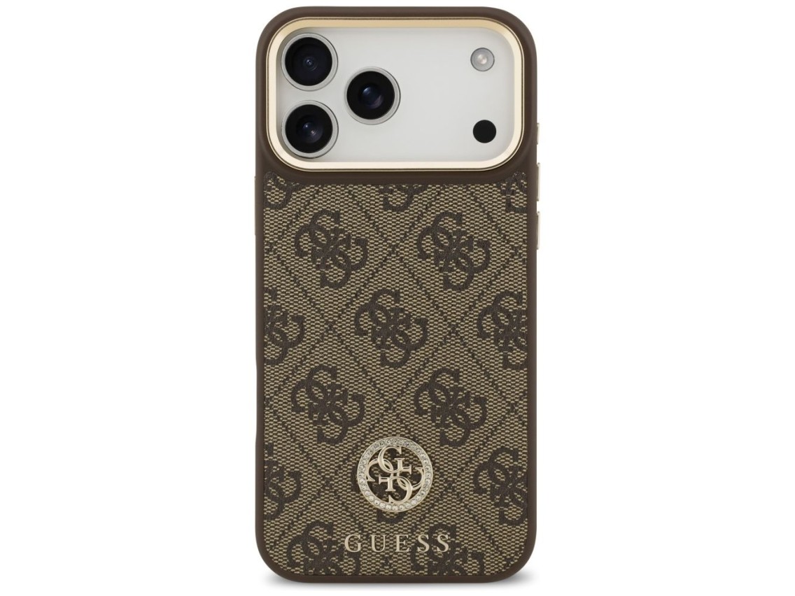 Capa Guess 4G Strass Logo MagSafe para iPhone 17 Pro Max - Marrom