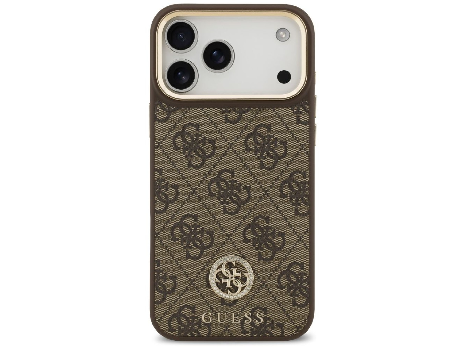 Capa Guess 4G Strass Logo MagSafe para iPhone 17 Pro Max - Marrom