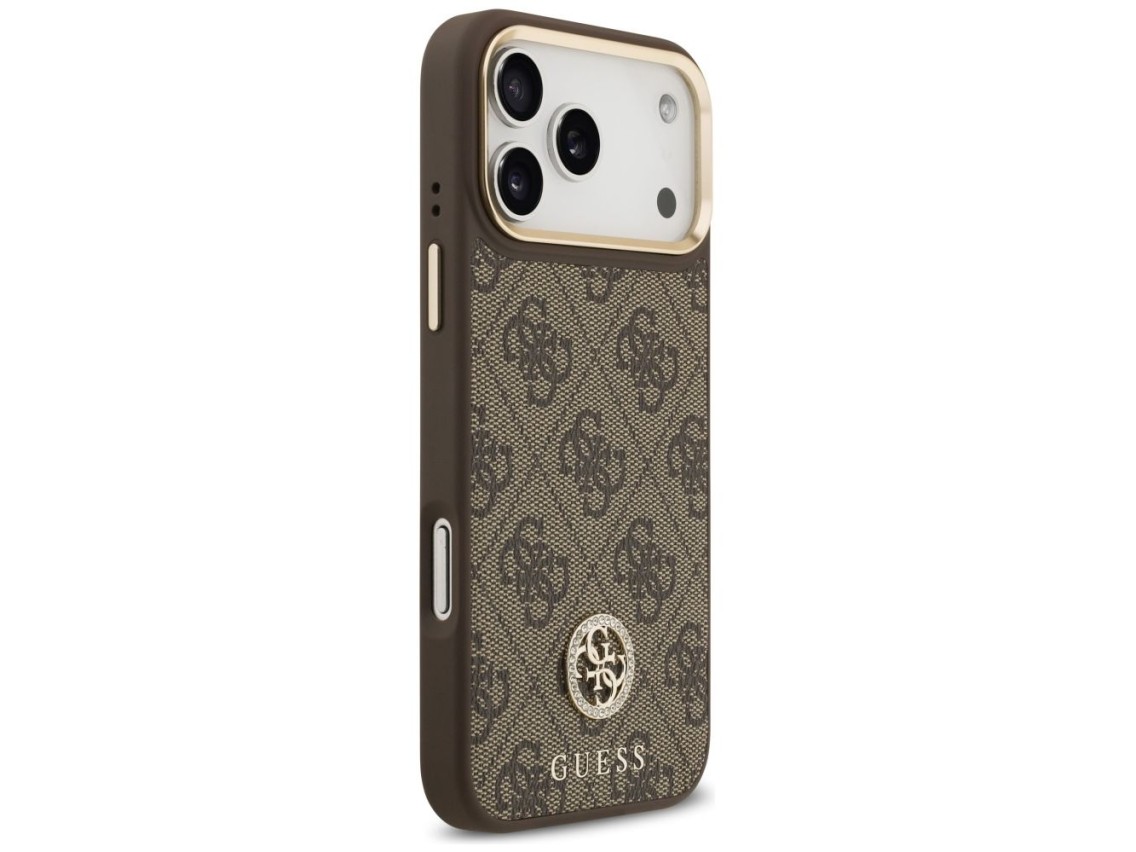 Capa Guess 4G Strass Logo MagSafe para iPhone 17 Pro Max - Marrom