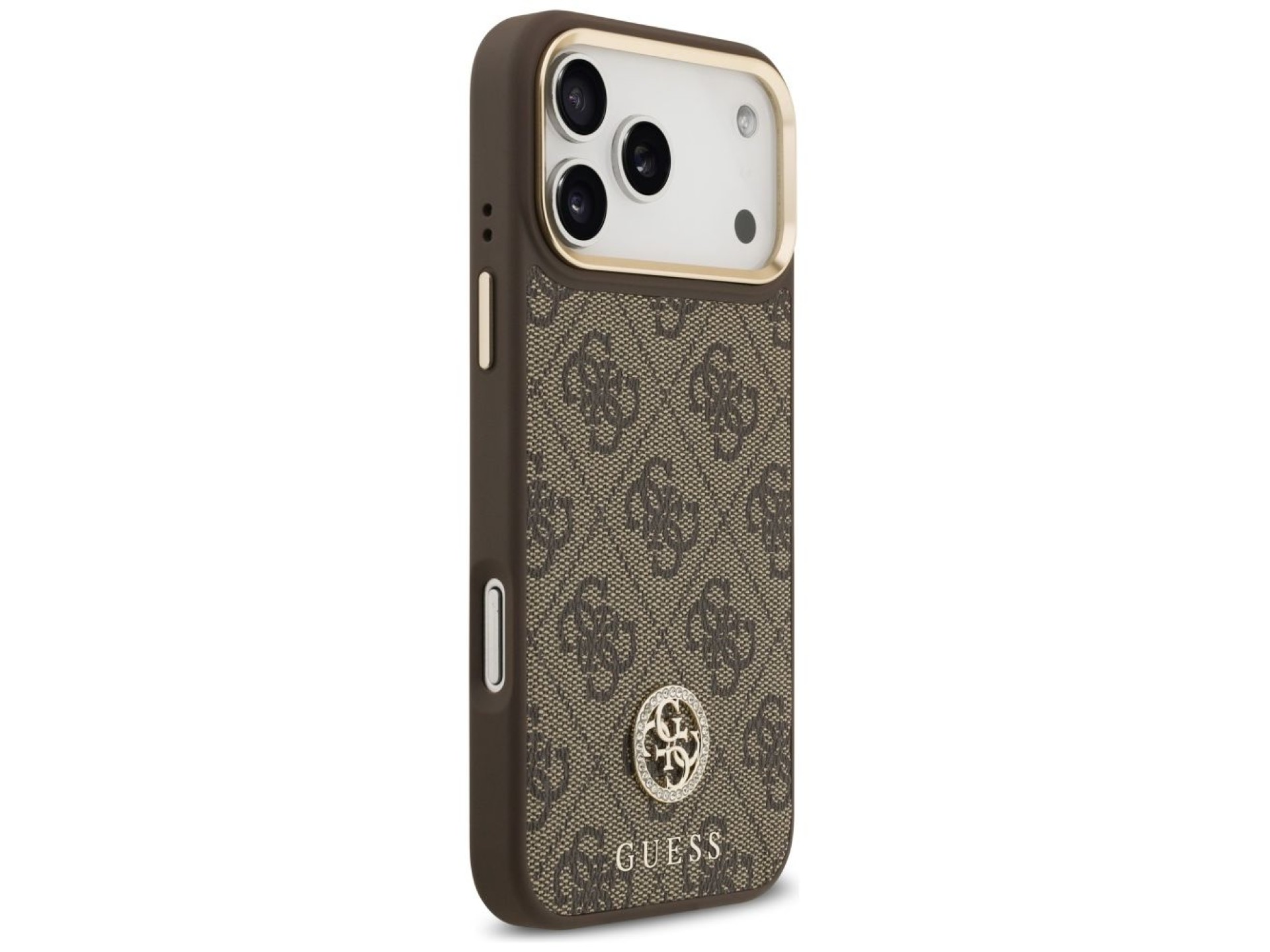 Capa Guess 4G Strass Logo MagSafe para iPhone 17 Pro Max - Marrom