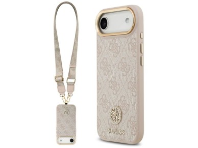 Guess 4G Strass Logo & Big Strap Metal Buttons MagSafe Case for iPhone Air - Pink Guess 4G Strass Logo & Big Strap Metal Buttons MagSafe Case for iPhone Air - Pink