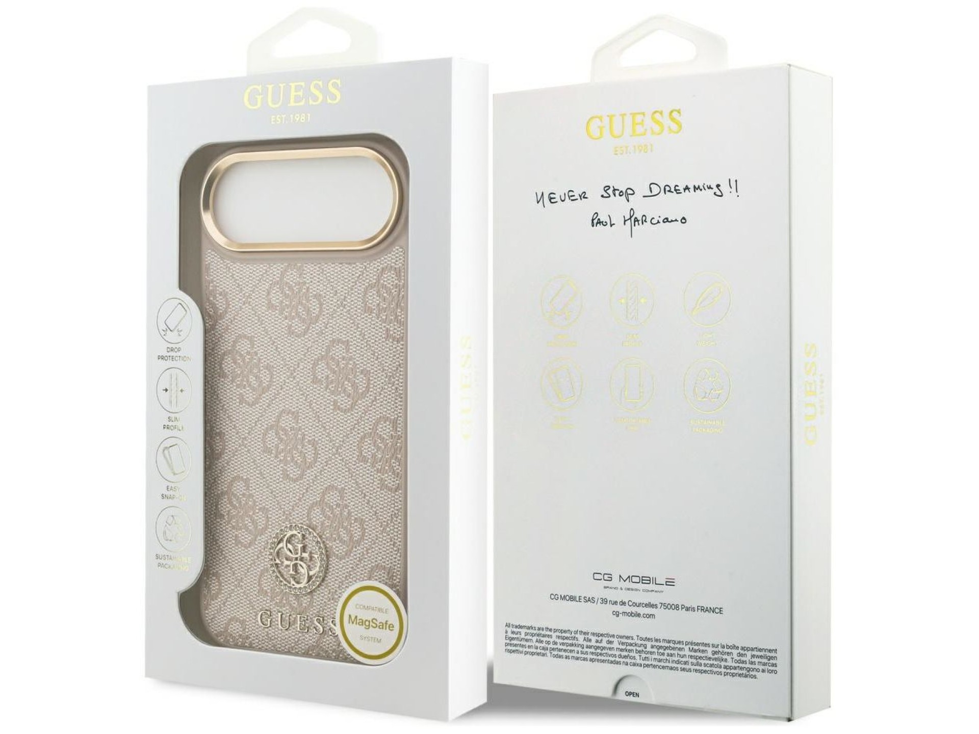 Funda Guess 4G Strass Logo MagSafe para iPhone Air - Rosa