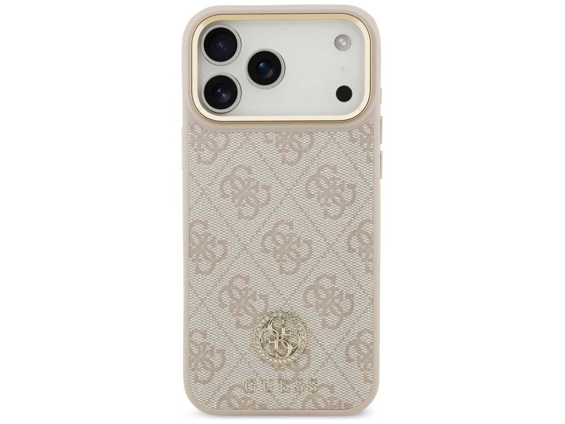 Capa Guess 4G Strass Logo MagSafe para iPhone 17 Pro Max - Rosa