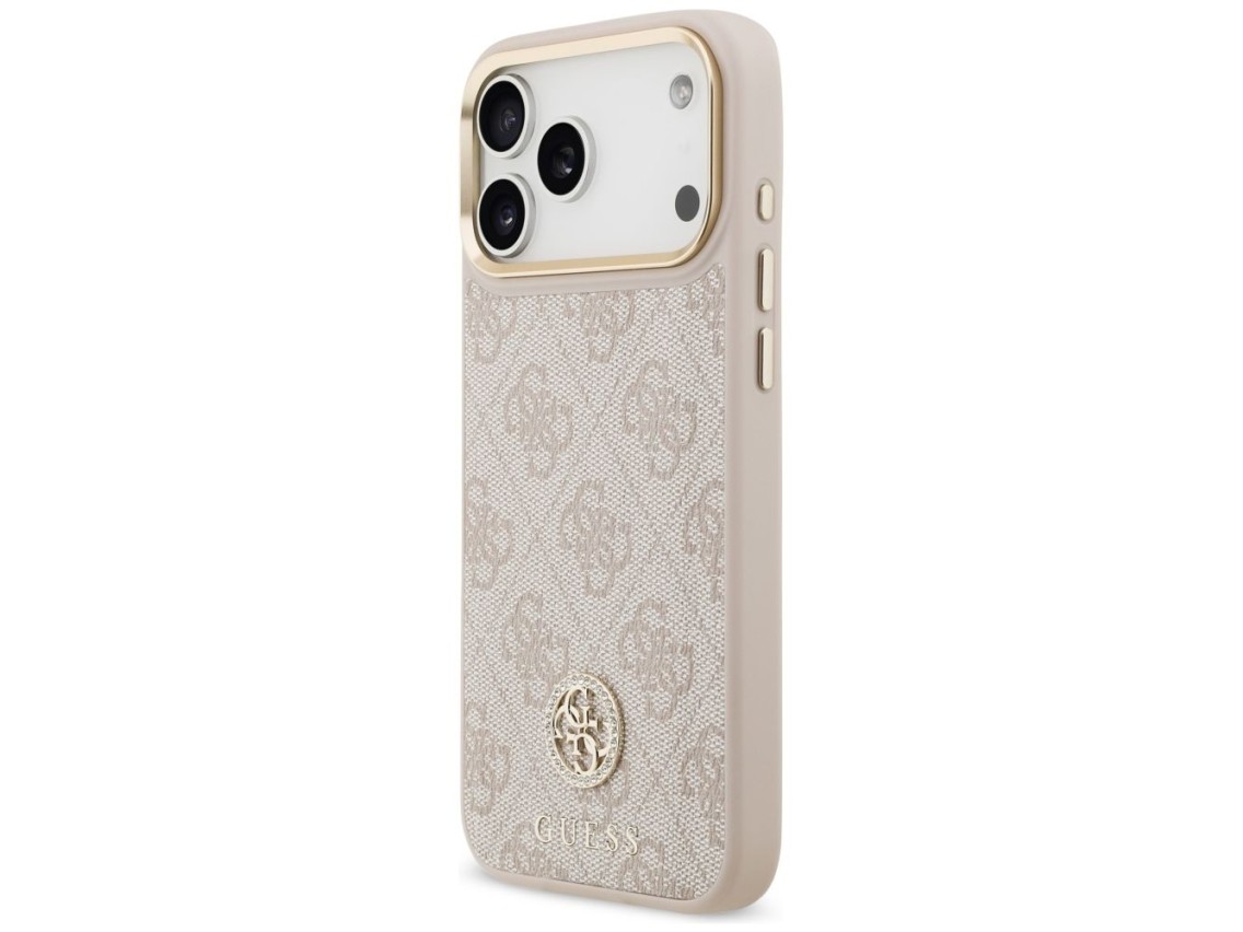Capa Guess 4G Strass Logo MagSafe para iPhone 17 Pro Max - Rosa
