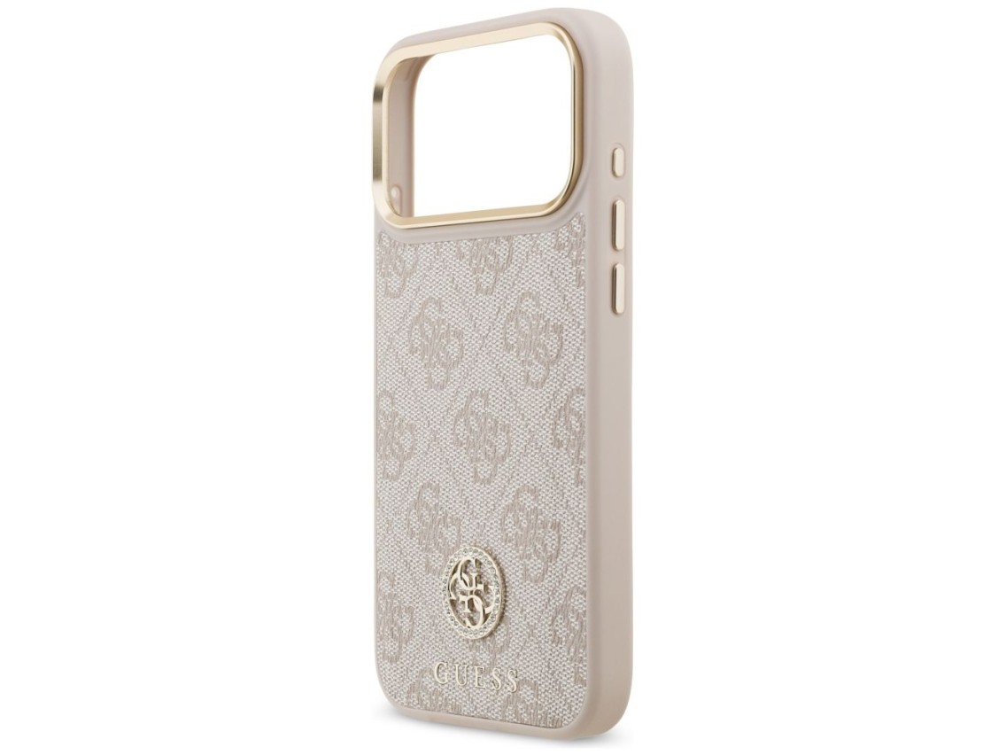 Capa Guess 4G Strass Logo MagSafe para iPhone 17 Pro Max - Rosa