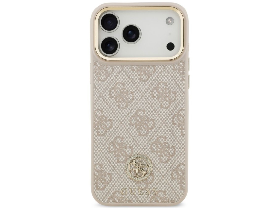 Capa Guess 4G Strass Logo MagSafe para iPhone 17 Pro Max - Rosa