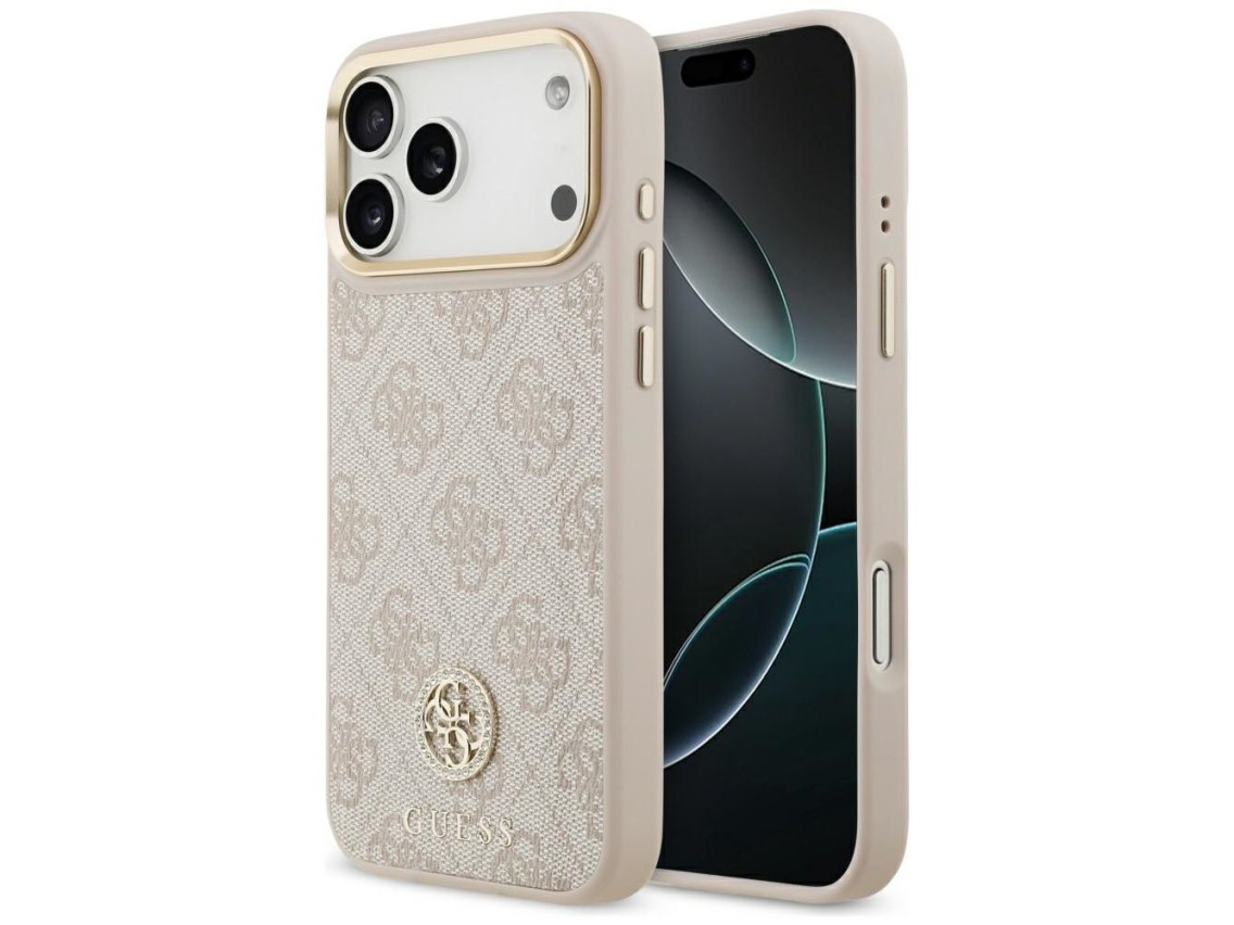 Capa Guess 4G Strass Logo MagSafe para iPhone 17 Pro Max - Rosa