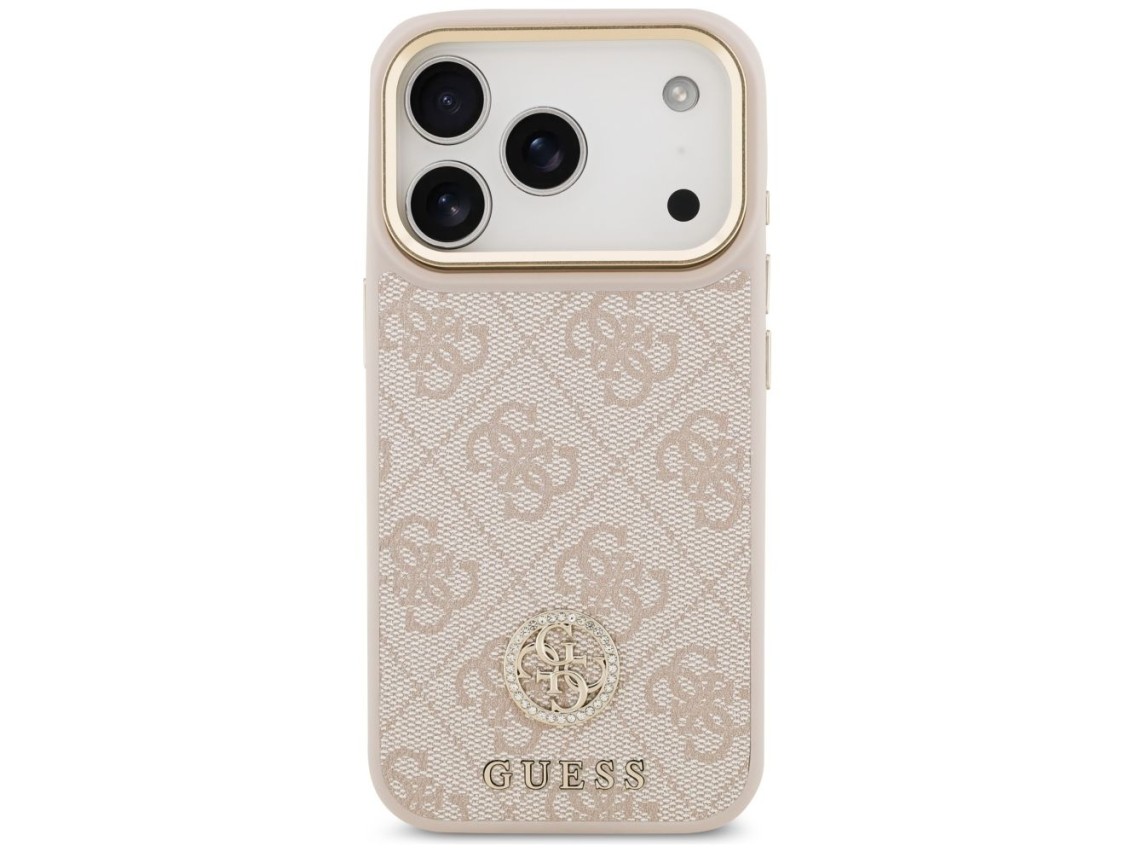 Funda Guess 4G Strass Logo MagSafe para iPhone 17 Pro - Rosa