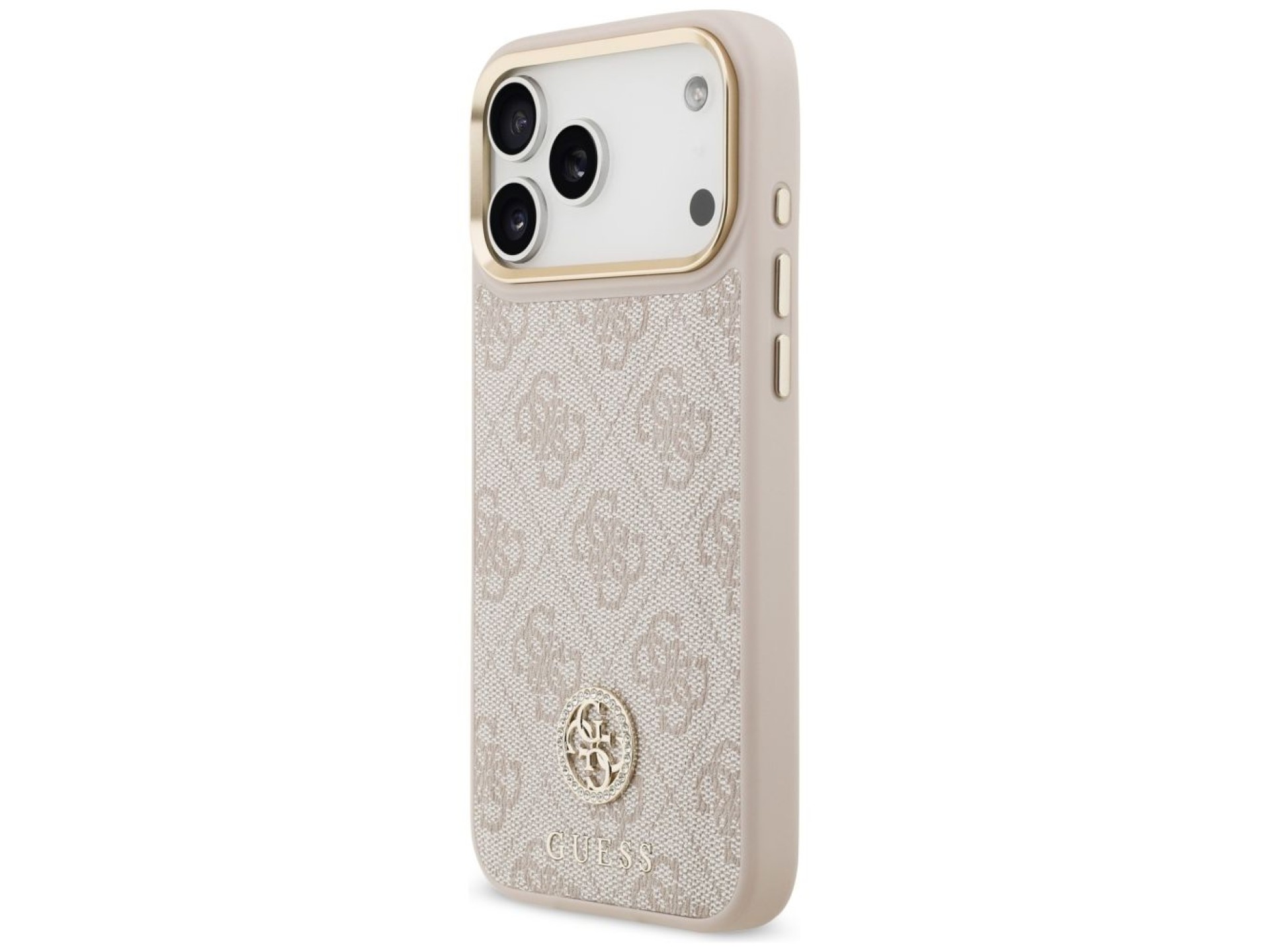 Capa Guess 4G Strass Logo MagSafe para iPhone 17 Pro Max - Rosa