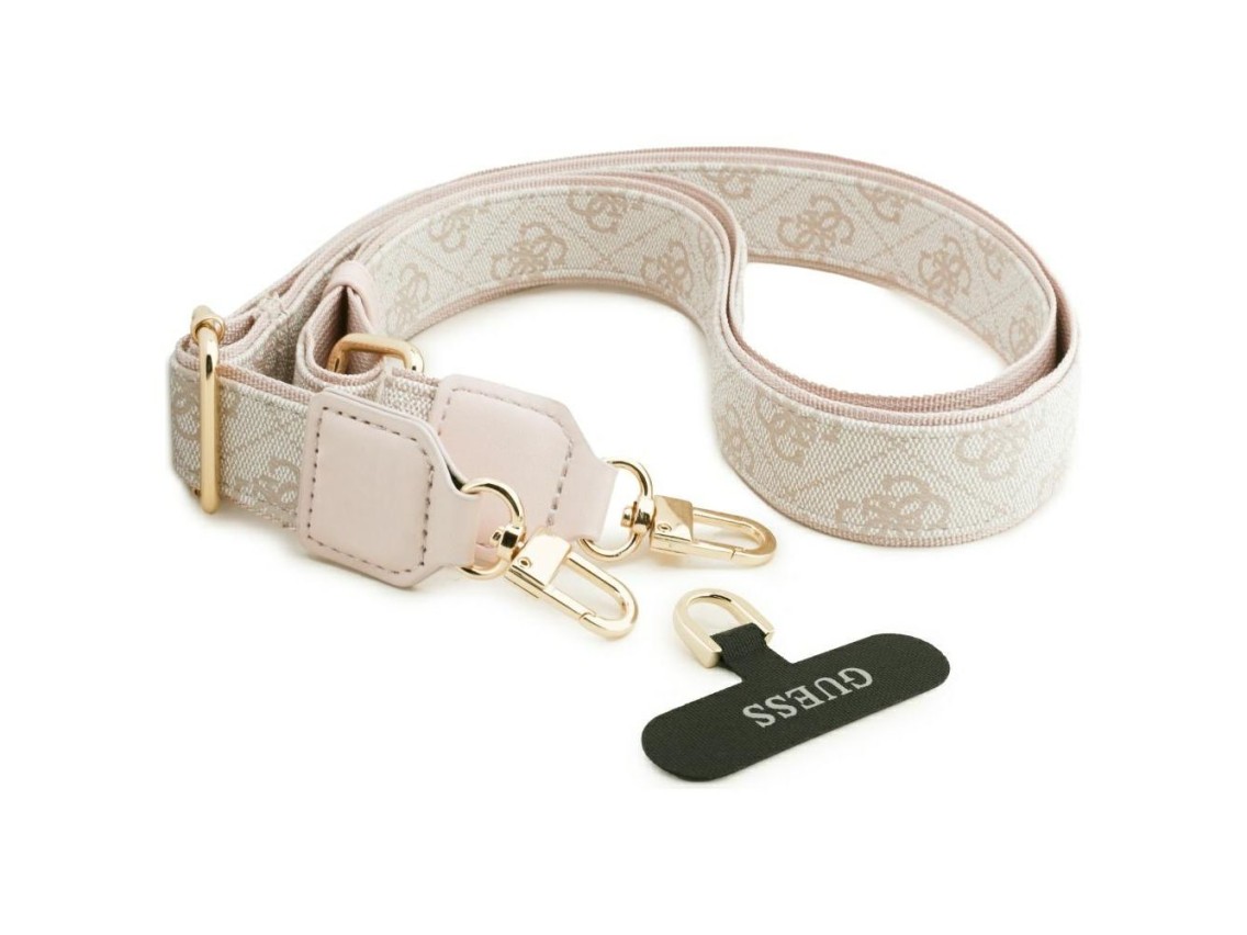 Guess 4G Strass Logo & Big Strap Metal Buttons MagSafe Case for iPhone Air - Pink