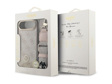 Guess 4G Strass Logo & Big Strap Metal Buttons MagSafe Case for iPhone Air - Pink Guess 4G Strass Logo & Big Strap Metal Buttons MagSafe Case for iPhone Air - Pink
