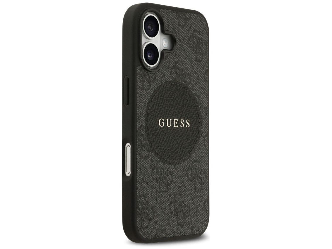 Capa MagSafe Guess 4G Circle Classic Logo para iPhone 17 - preta