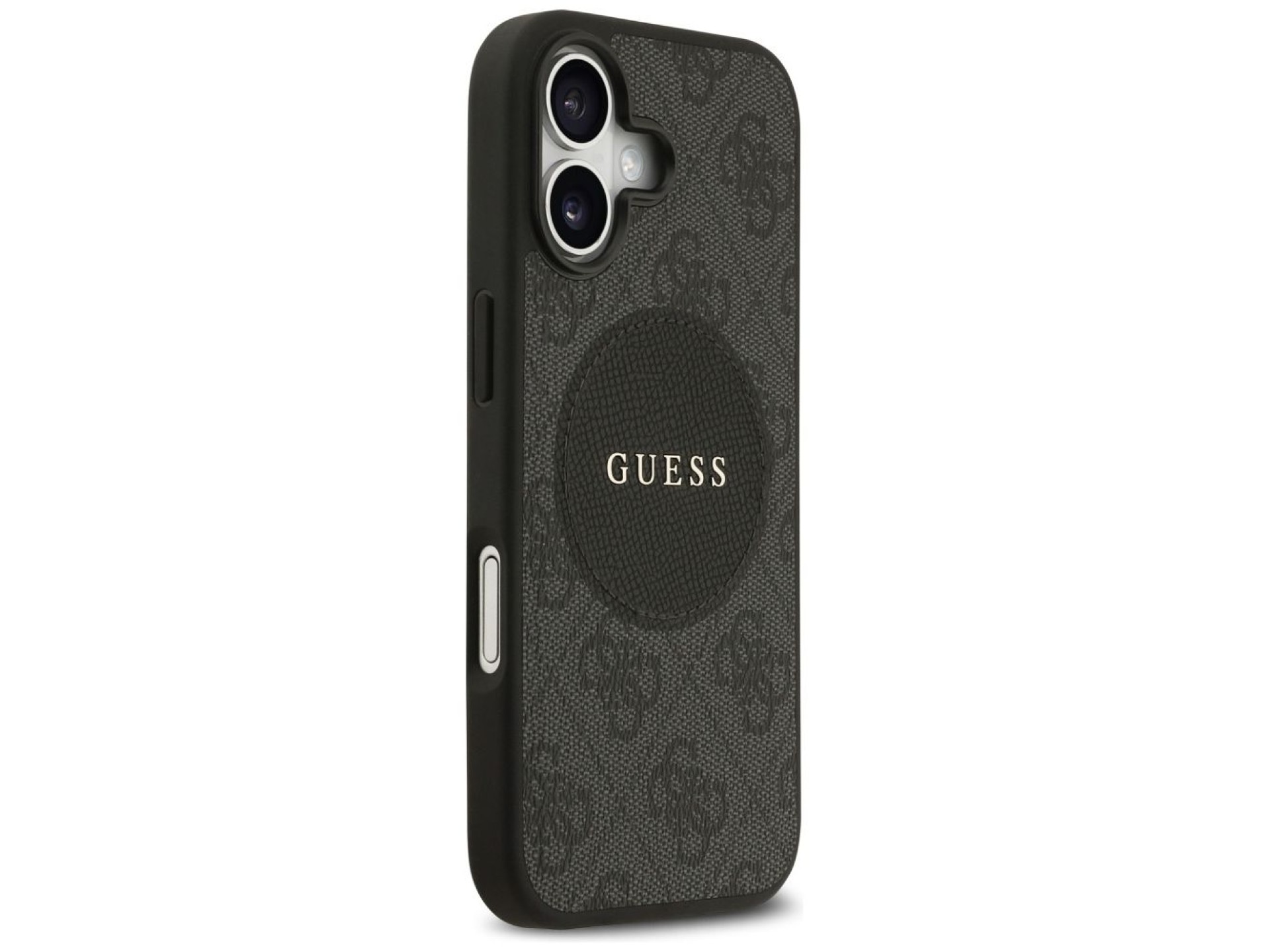 Capa MagSafe Guess 4G Circle Classic Logo para iPhone 17 - preta