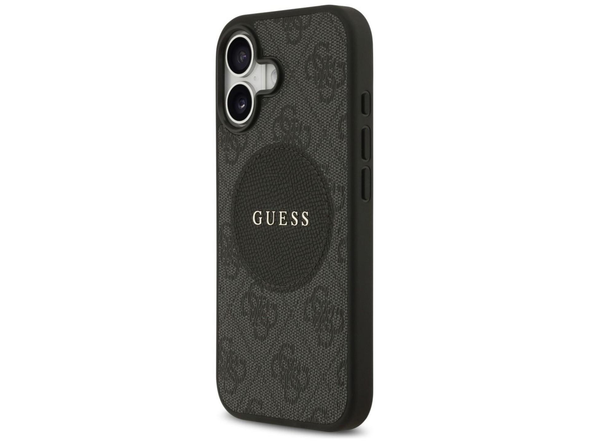 Capa MagSafe Guess 4G Circle Classic Logo para iPhone 17 - preta