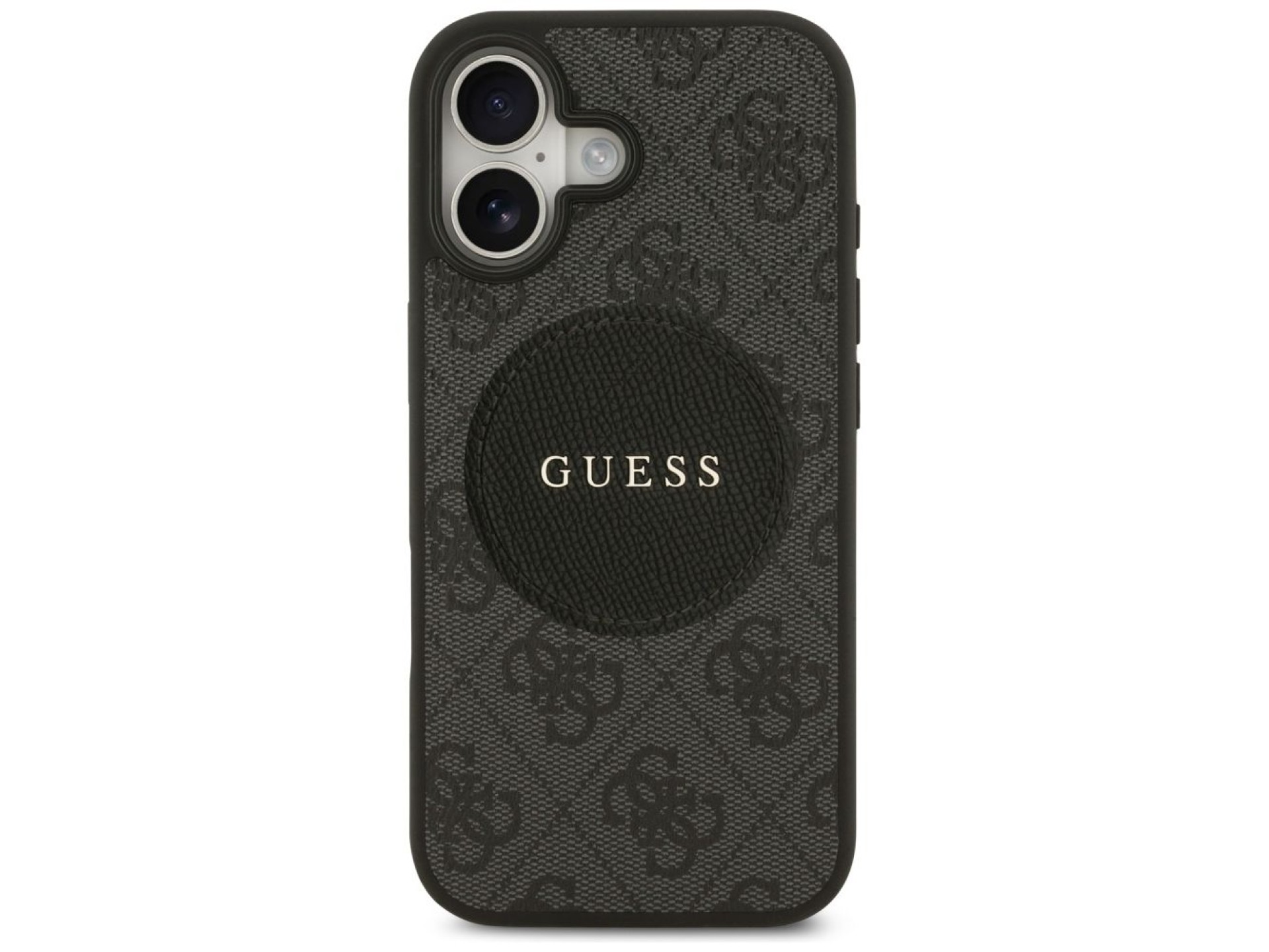 Capa MagSafe Guess 4G Circle Classic Logo para iPhone 17 - preta
