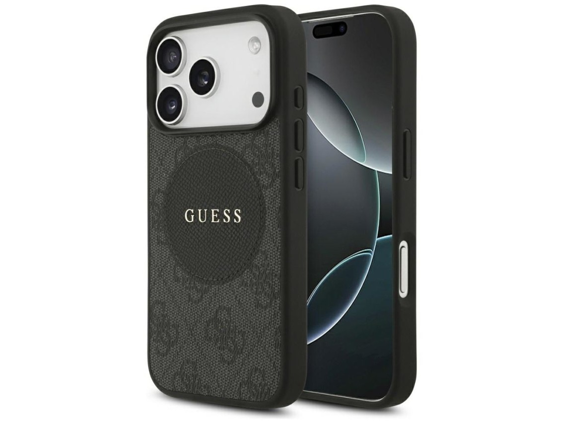 Guess 4G Circle Classic Logo MagSafe case for iPhone 17 Pro - black