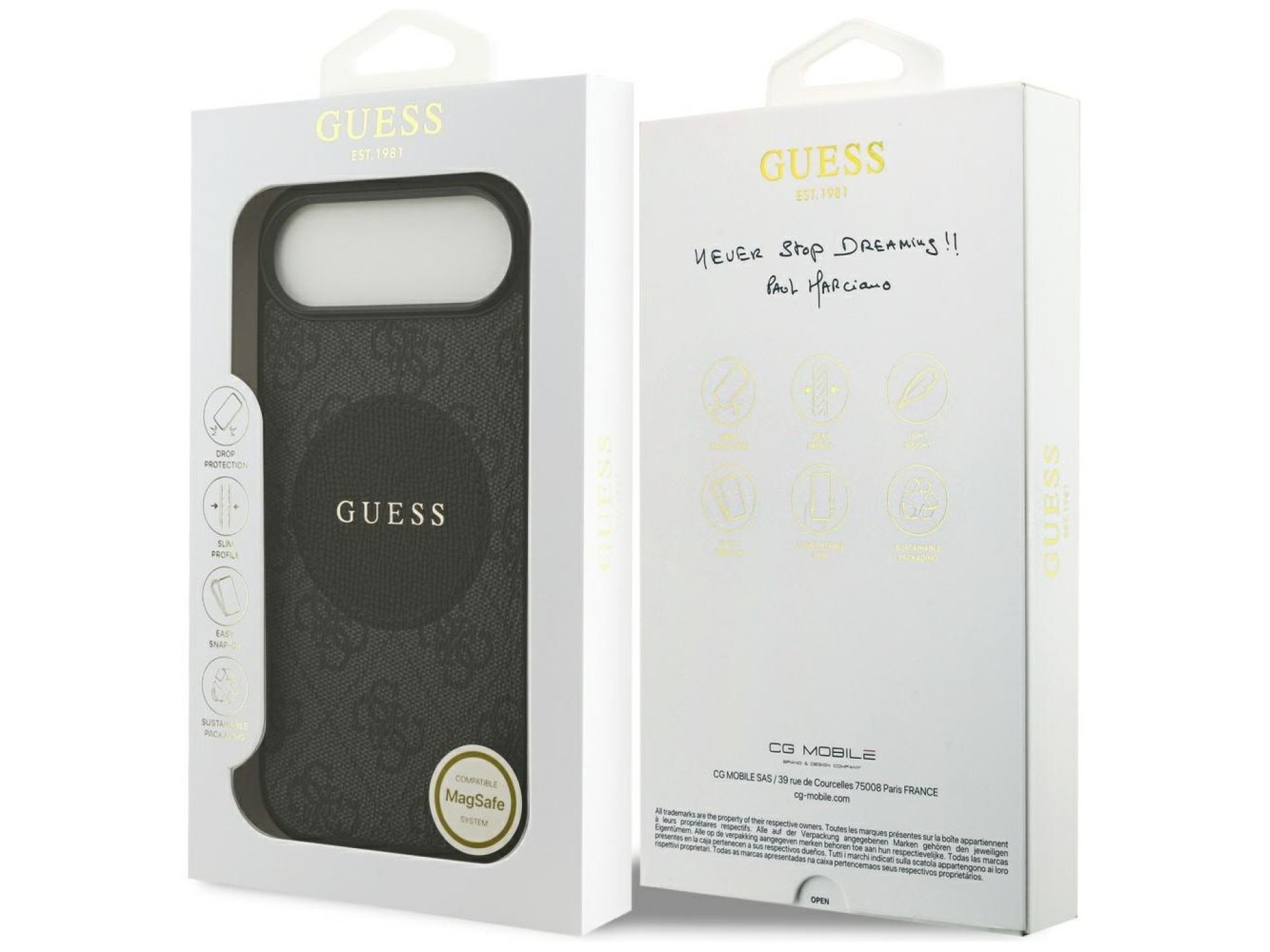 Capa Guess 4G Circle Classic Logo MagSafe para iPhone Air - preta