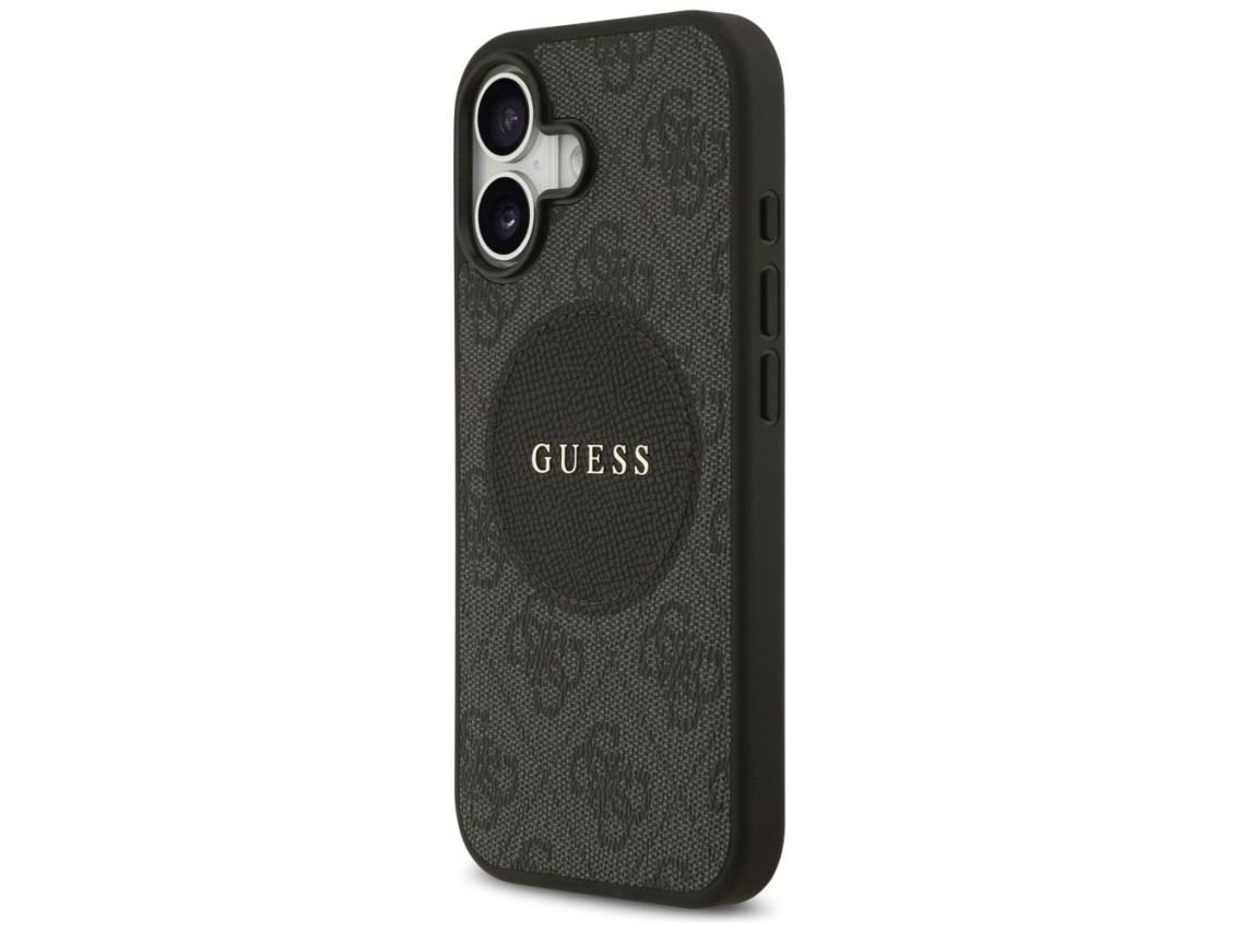 Capa MagSafe Guess 4G Circle Classic Logo para iPhone 17 - preta