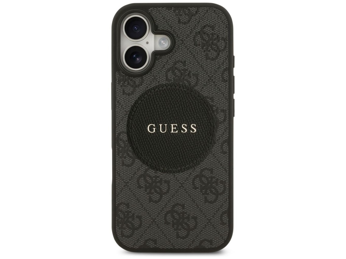Capa MagSafe Guess 4G Circle Classic Logo para iPhone 17 - preta