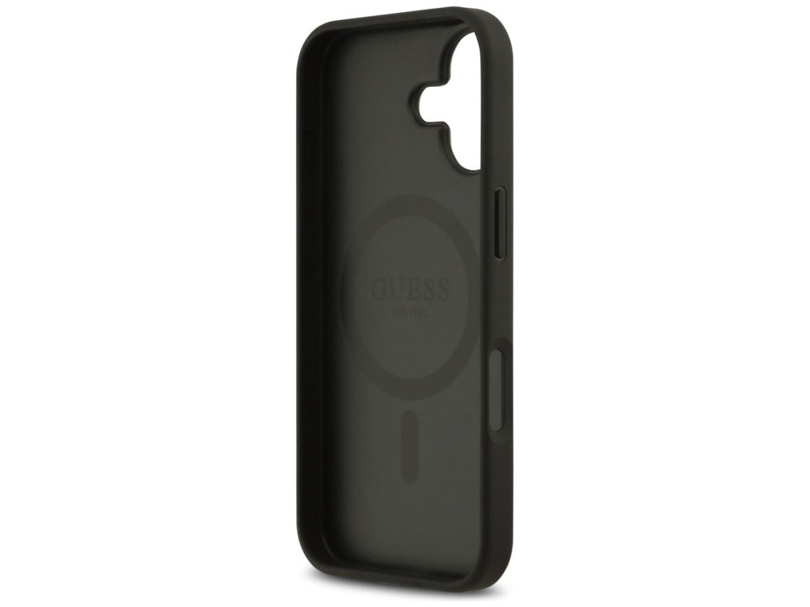 Capa MagSafe Guess 4G Circle Classic Logo para iPhone 17 - preta