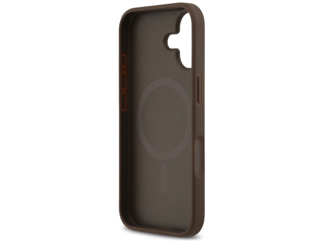 Capa Guess 4G Circle Classic Logo MagSafe para iPhone 17 - marrom