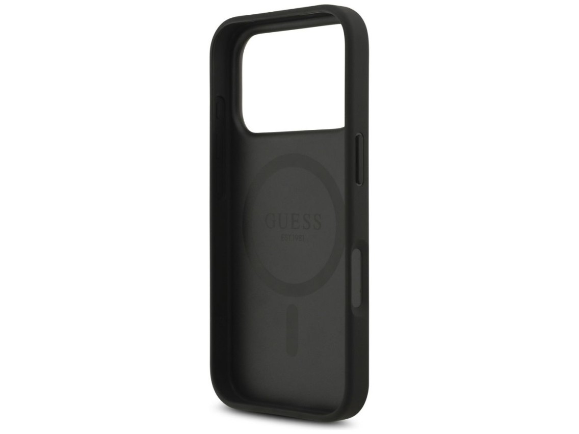 Guess 4G Circle Classic Logo MagSafe case for iPhone 17 Pro - black