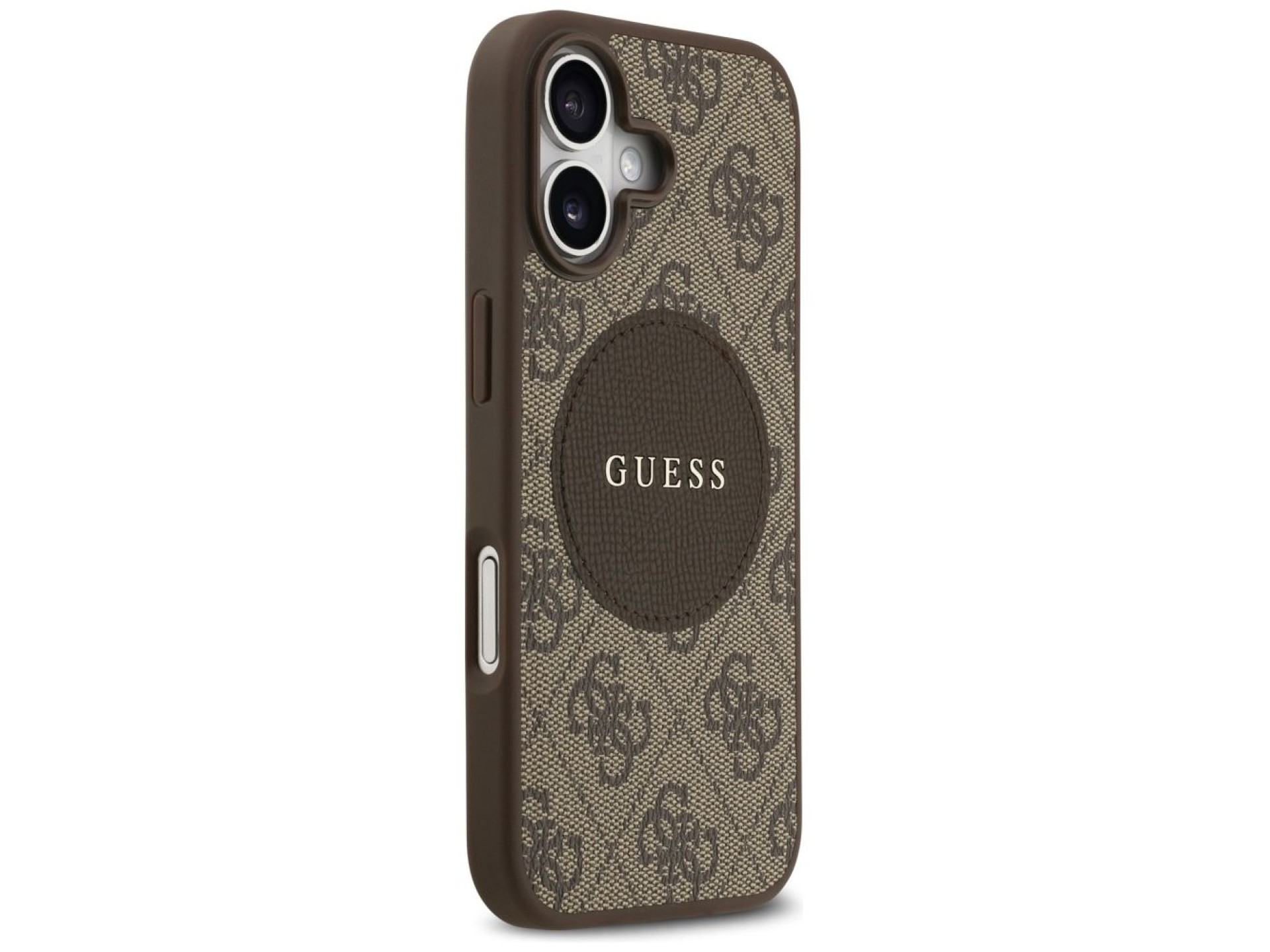 Capa Guess 4G Circle Classic Logo MagSafe para iPhone 17 - marrom