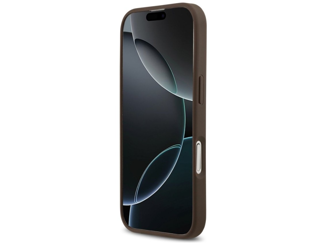 Capa Guess 4G Circle Classic Logo MagSafe para iPhone 17 - marrom