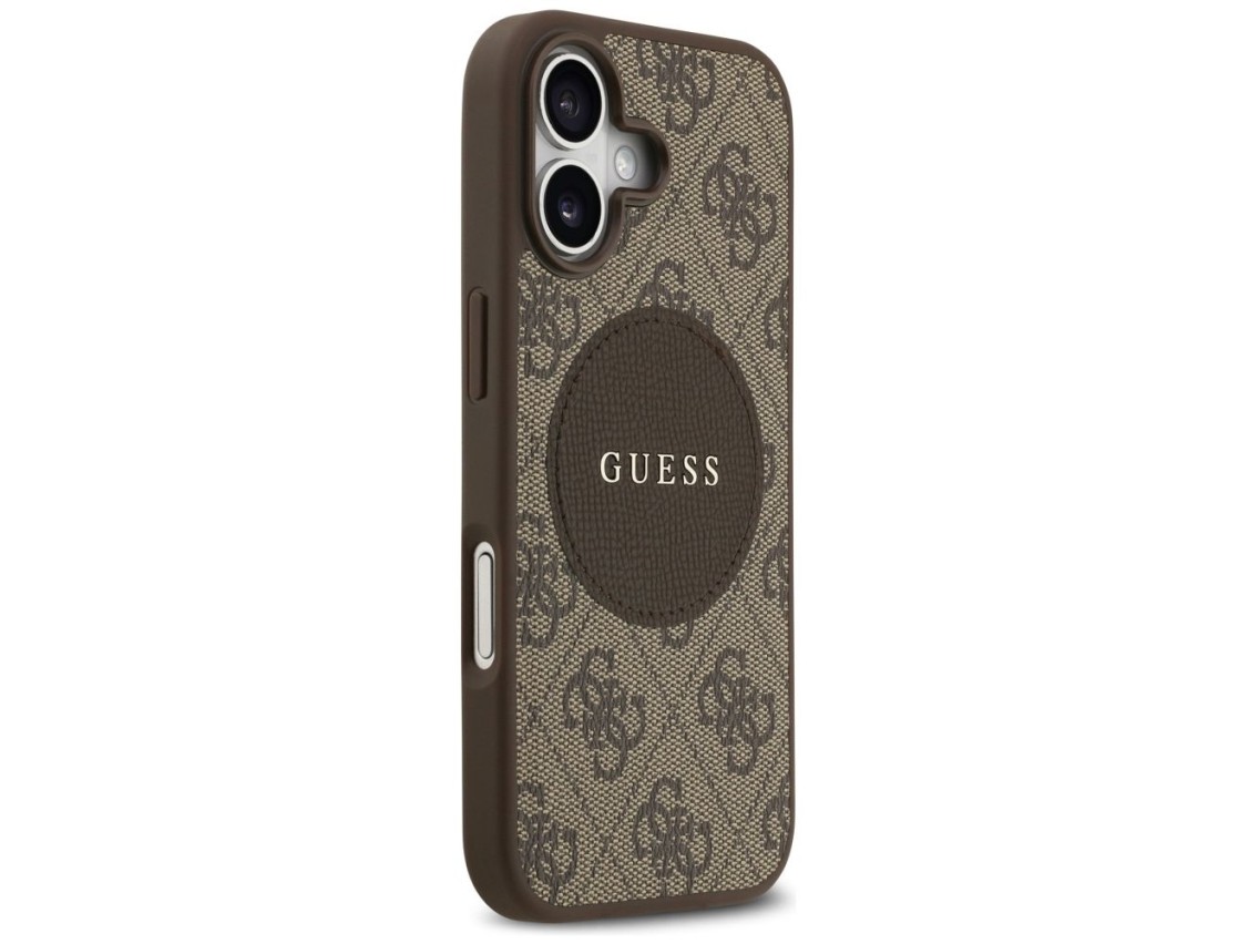 Capa Guess 4G Circle Classic Logo MagSafe para iPhone 17 - marrom