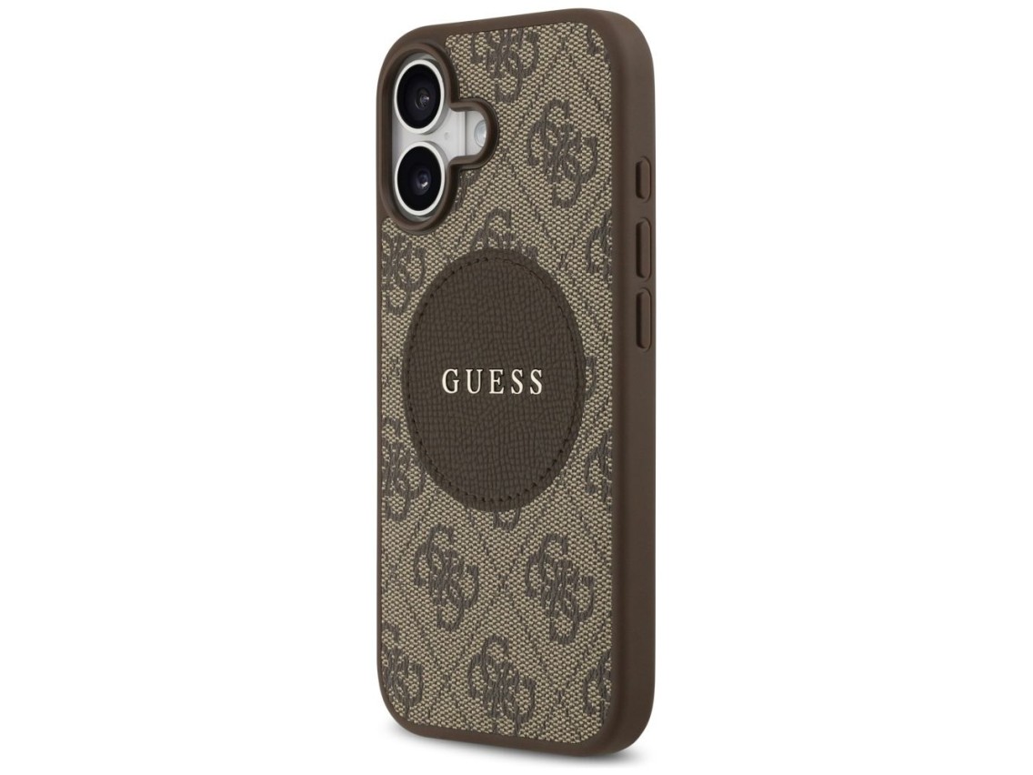 Capa Guess 4G Circle Classic Logo MagSafe para iPhone 17 - marrom